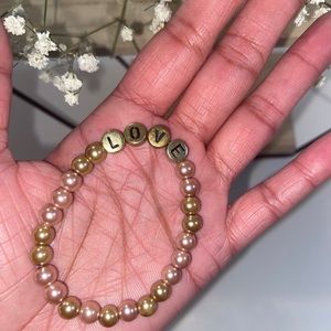 Handmade LOVE Alphabet Glass Bead Bracelet